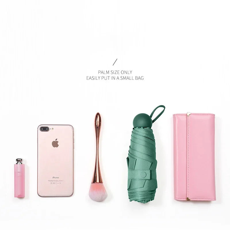 Ultralight And Compact Portable Capsule Umbrella UV Protection Umbrella Mini Five-fold Umbrella